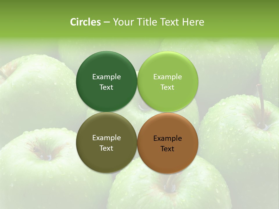 A Group Of Green Apples Sitting On Top Of Each Other PowerPoint Template