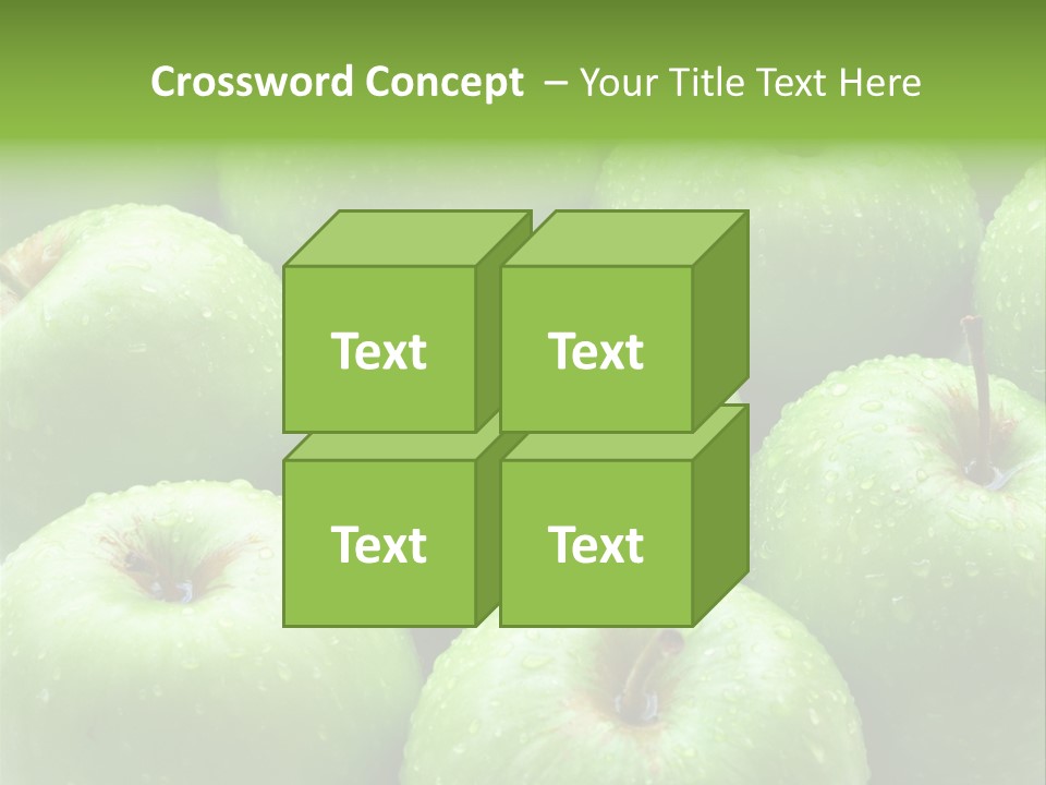 A Group Of Green Apples Sitting On Top Of Each Other PowerPoint Template