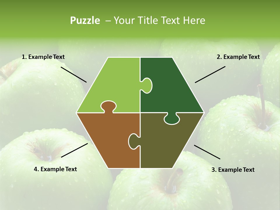 A Group Of Green Apples Sitting On Top Of Each Other PowerPoint Template