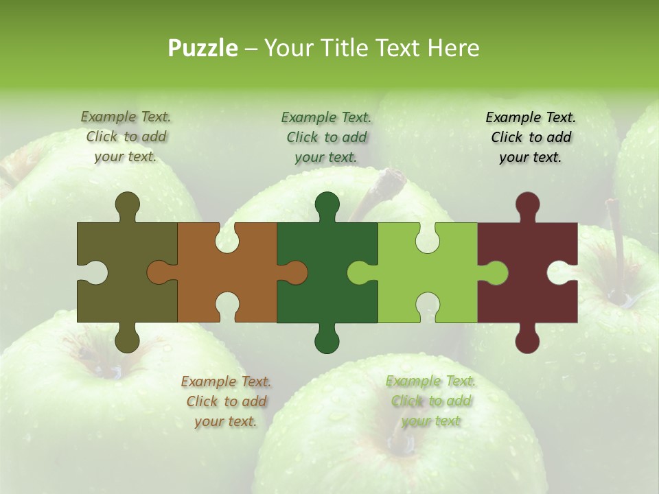 A Group Of Green Apples Sitting On Top Of Each Other PowerPoint Template