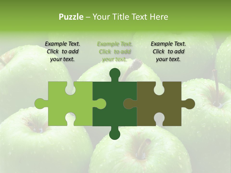A Group Of Green Apples Sitting On Top Of Each Other PowerPoint Template