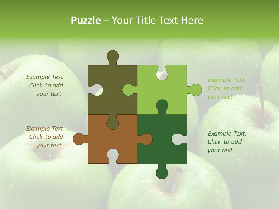 A Group Of Green Apples Sitting On Top Of Each Other PowerPoint Template