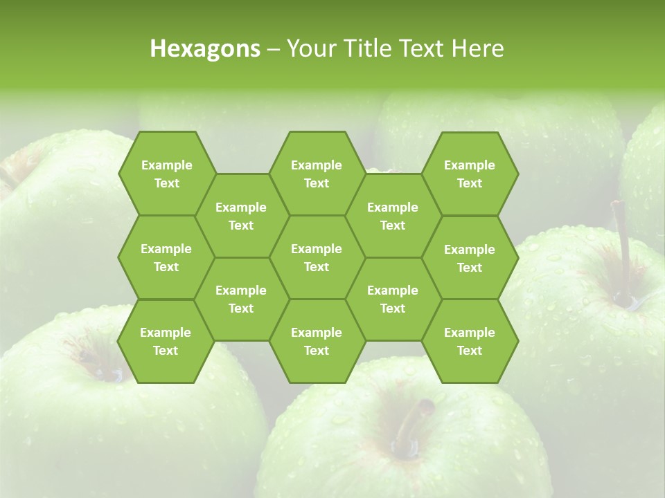 A Group Of Green Apples Sitting On Top Of Each Other PowerPoint Template
