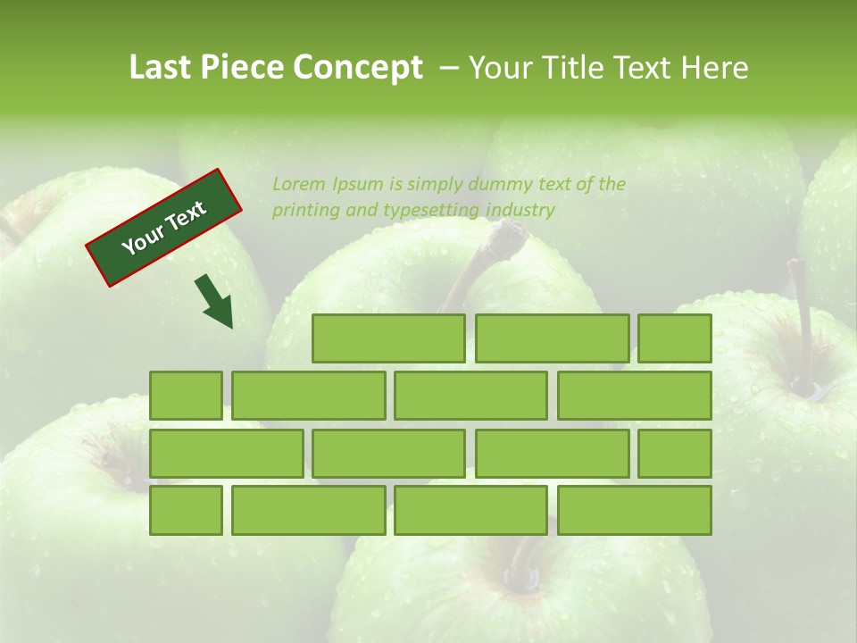 A Group Of Green Apples Sitting On Top Of Each Other PowerPoint Template