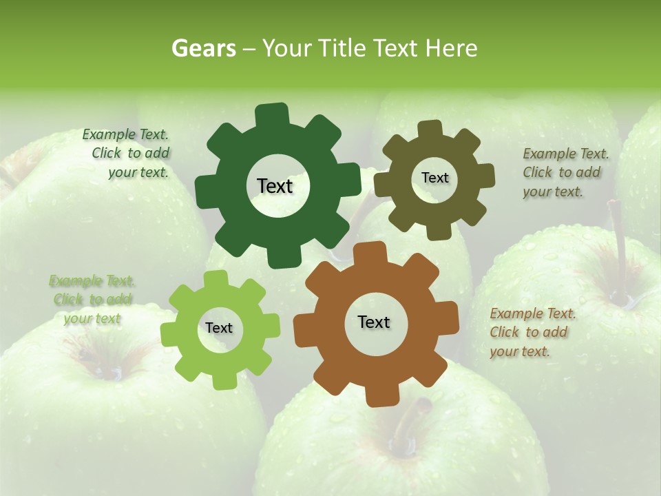 A Group Of Green Apples Sitting On Top Of Each Other PowerPoint Template
