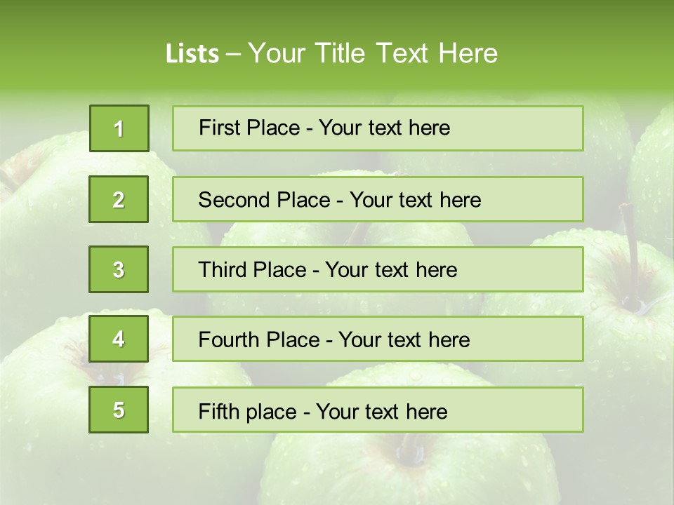 A Group Of Green Apples Sitting On Top Of Each Other PowerPoint Template