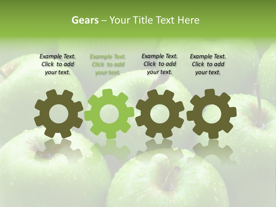 A Group Of Green Apples Sitting On Top Of Each Other PowerPoint Template