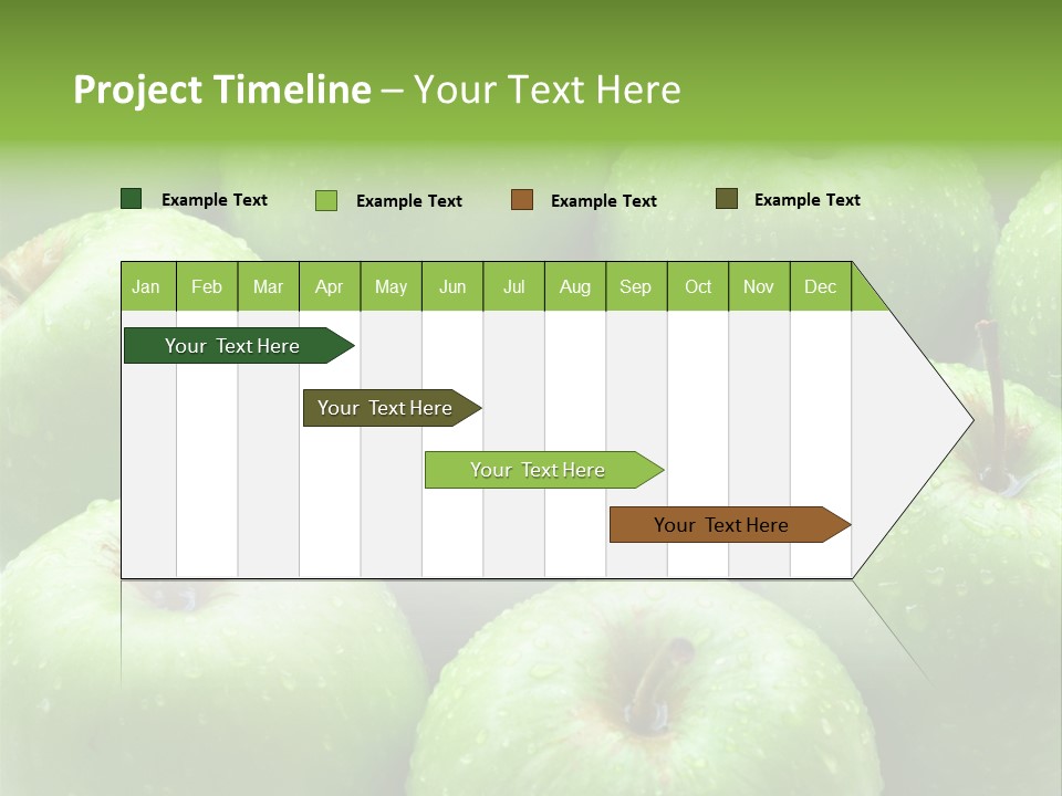 A Group Of Green Apples Sitting On Top Of Each Other PowerPoint Template