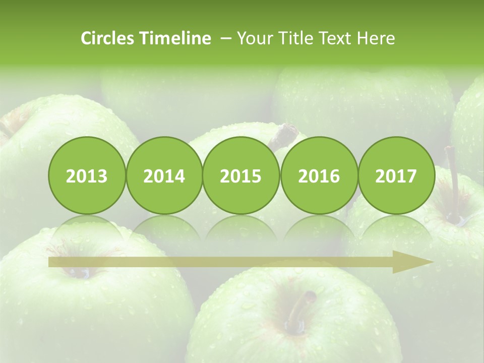 A Group Of Green Apples Sitting On Top Of Each Other PowerPoint Template