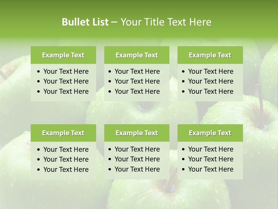 A Group Of Green Apples Sitting On Top Of Each Other PowerPoint Template