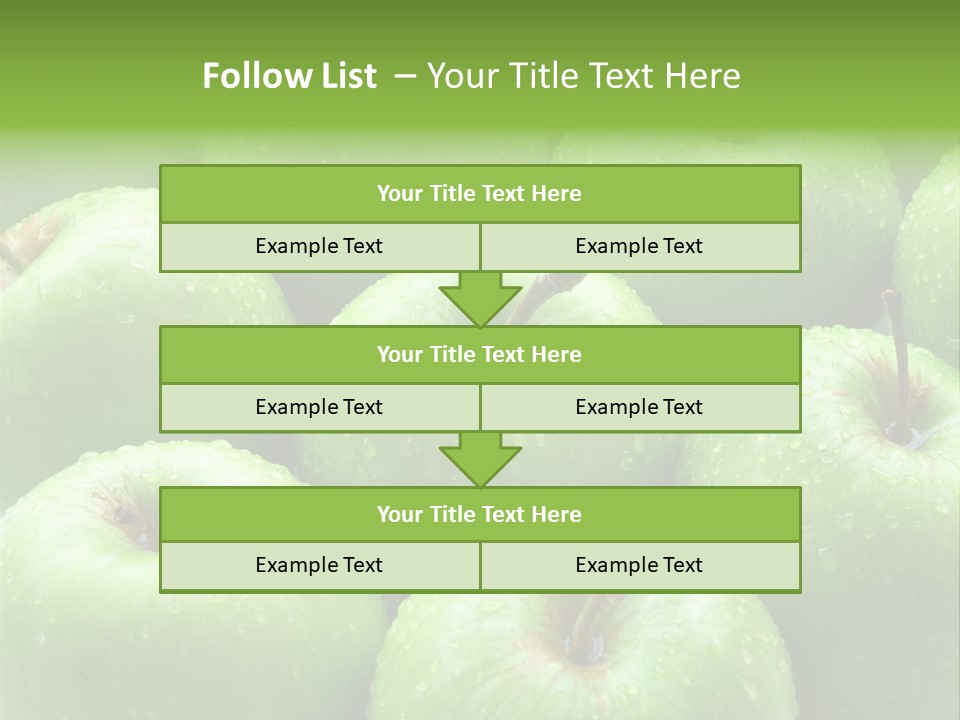 A Group Of Green Apples Sitting On Top Of Each Other PowerPoint Template