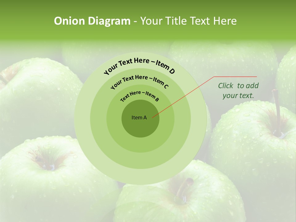 A Group Of Green Apples Sitting On Top Of Each Other PowerPoint Template