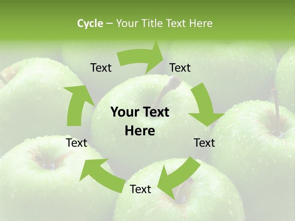 A Group Of Green Apples Sitting On Top Of Each Other PowerPoint Template