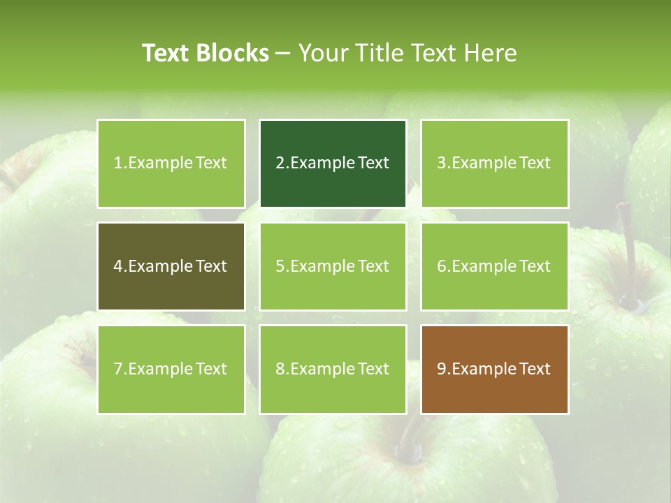 A Group Of Green Apples Sitting On Top Of Each Other PowerPoint Template