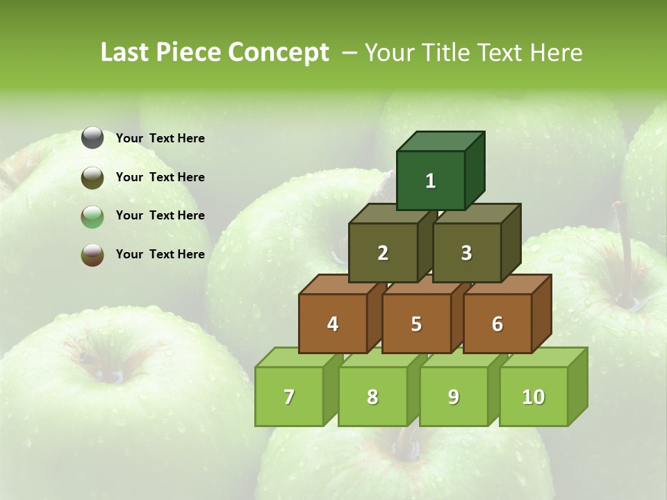 A Group Of Green Apples Sitting On Top Of Each Other PowerPoint Template