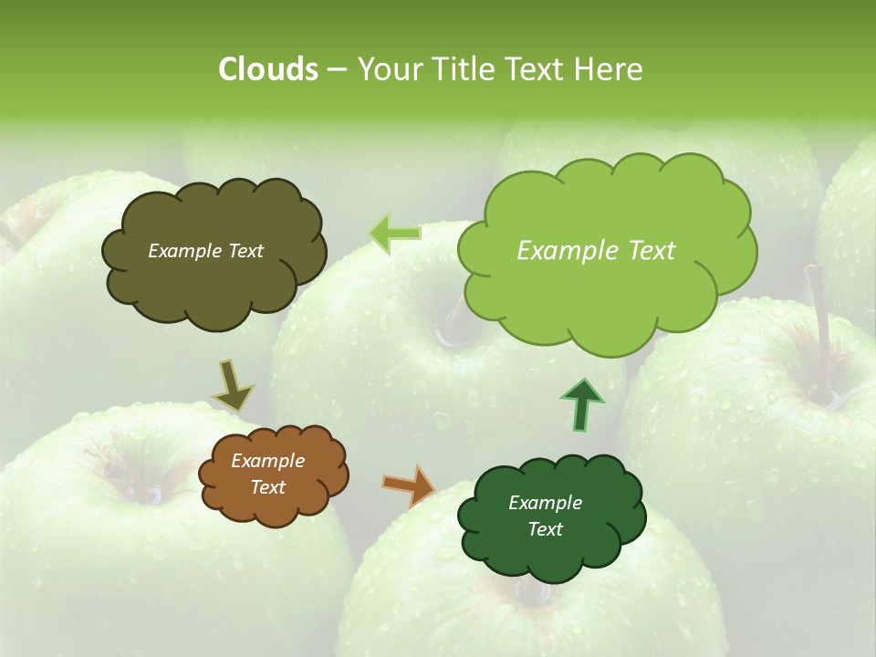 A Group Of Green Apples Sitting On Top Of Each Other PowerPoint Template
