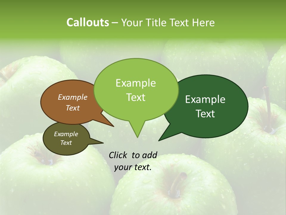 A Group Of Green Apples Sitting On Top Of Each Other PowerPoint Template
