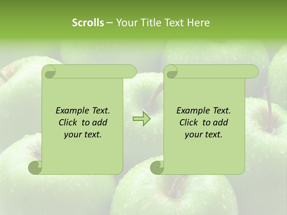 A Group Of Green Apples Sitting On Top Of Each Other PowerPoint Template