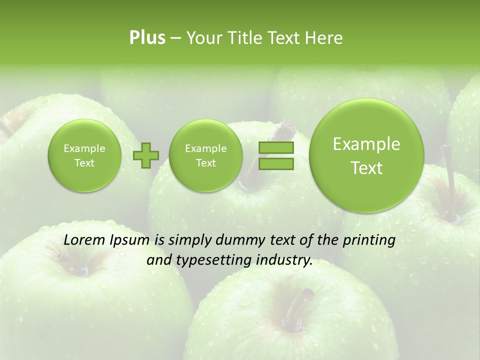 A Group Of Green Apples Sitting On Top Of Each Other PowerPoint Template
