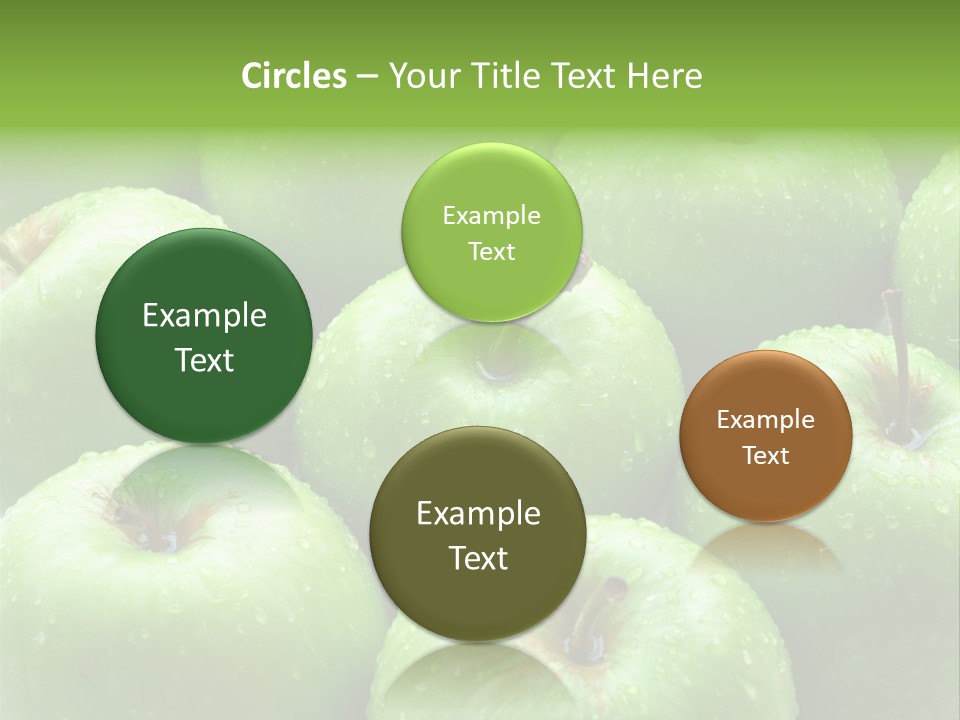 A Group Of Green Apples Sitting On Top Of Each Other PowerPoint Template