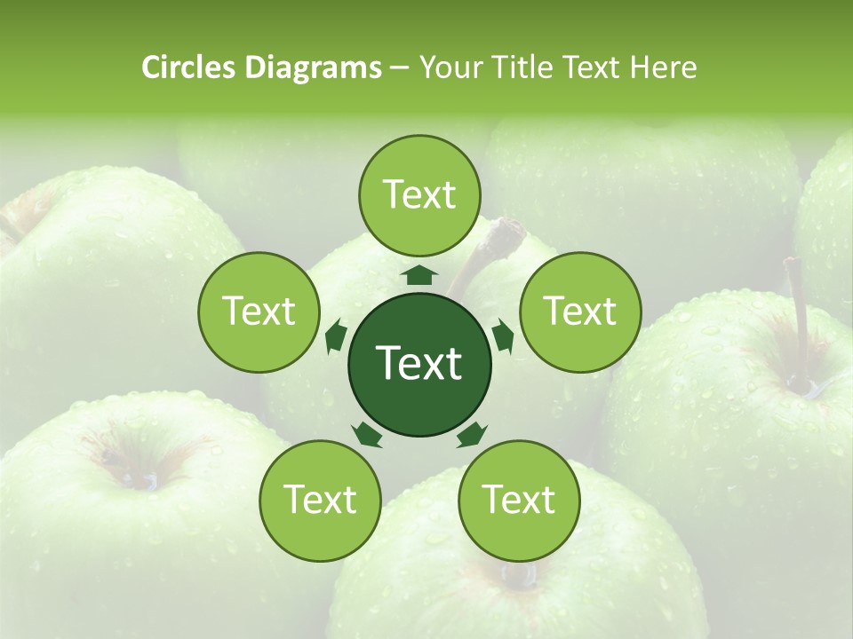 A Group Of Green Apples Sitting On Top Of Each Other PowerPoint Template