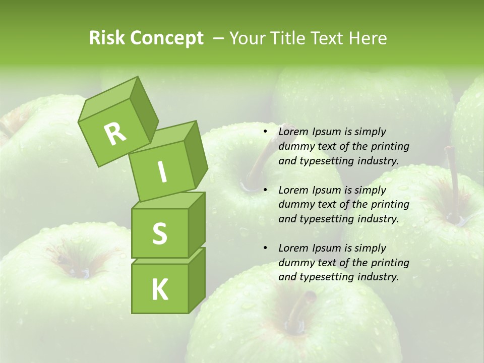 A Group Of Green Apples Sitting On Top Of Each Other PowerPoint Template