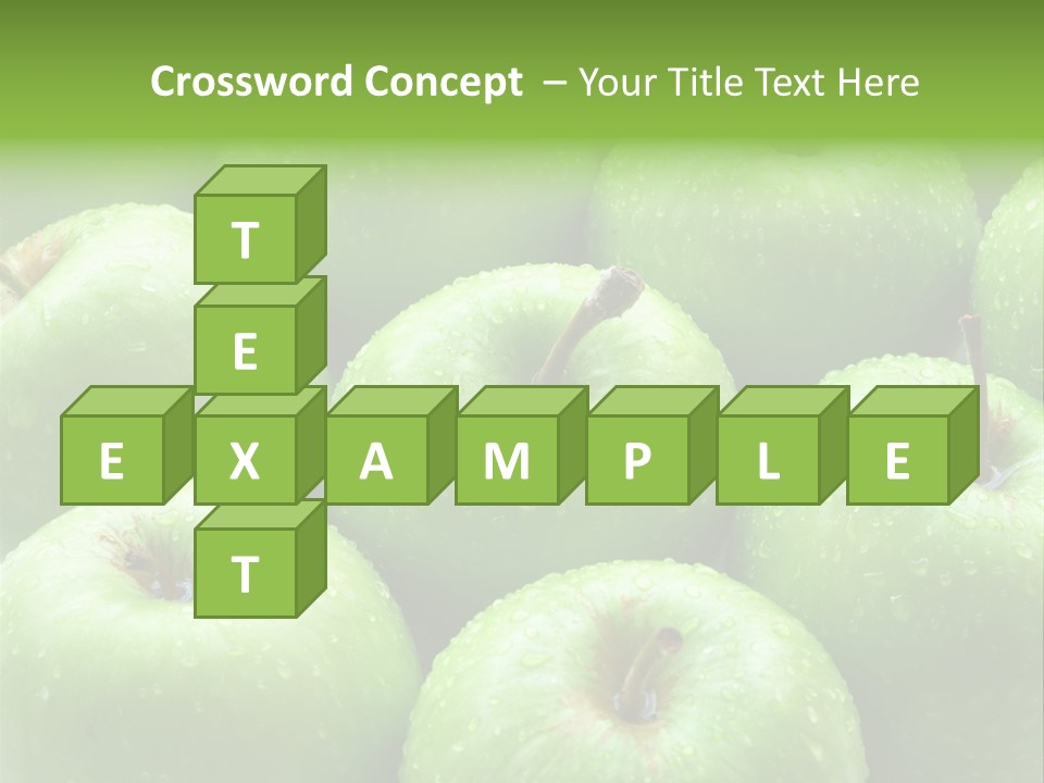 A Group Of Green Apples Sitting On Top Of Each Other PowerPoint Template
