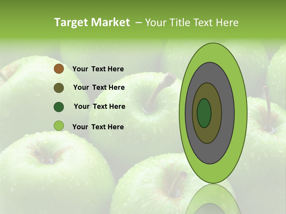 A Group Of Green Apples Sitting On Top Of Each Other PowerPoint Template