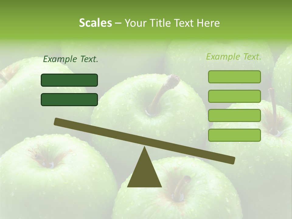 A Group Of Green Apples Sitting On Top Of Each Other PowerPoint Template