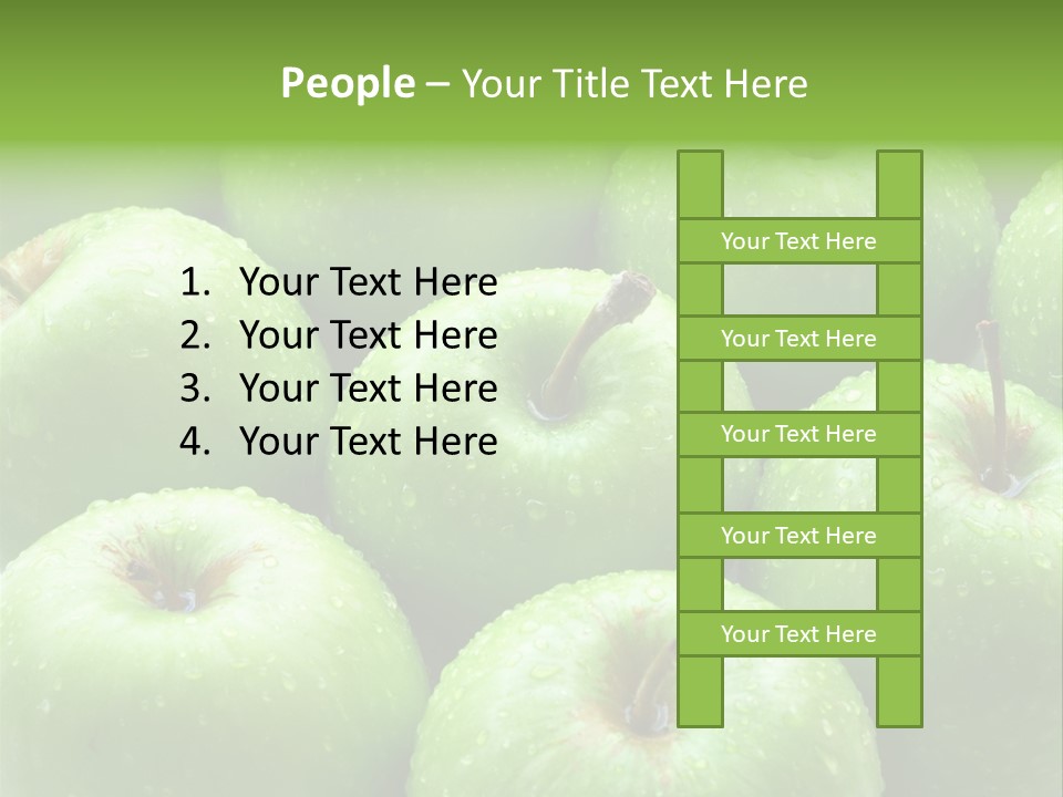 A Group Of Green Apples Sitting On Top Of Each Other PowerPoint Template