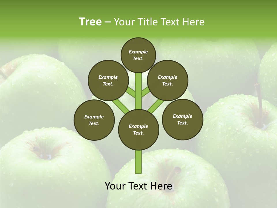 A Group Of Green Apples Sitting On Top Of Each Other PowerPoint Template