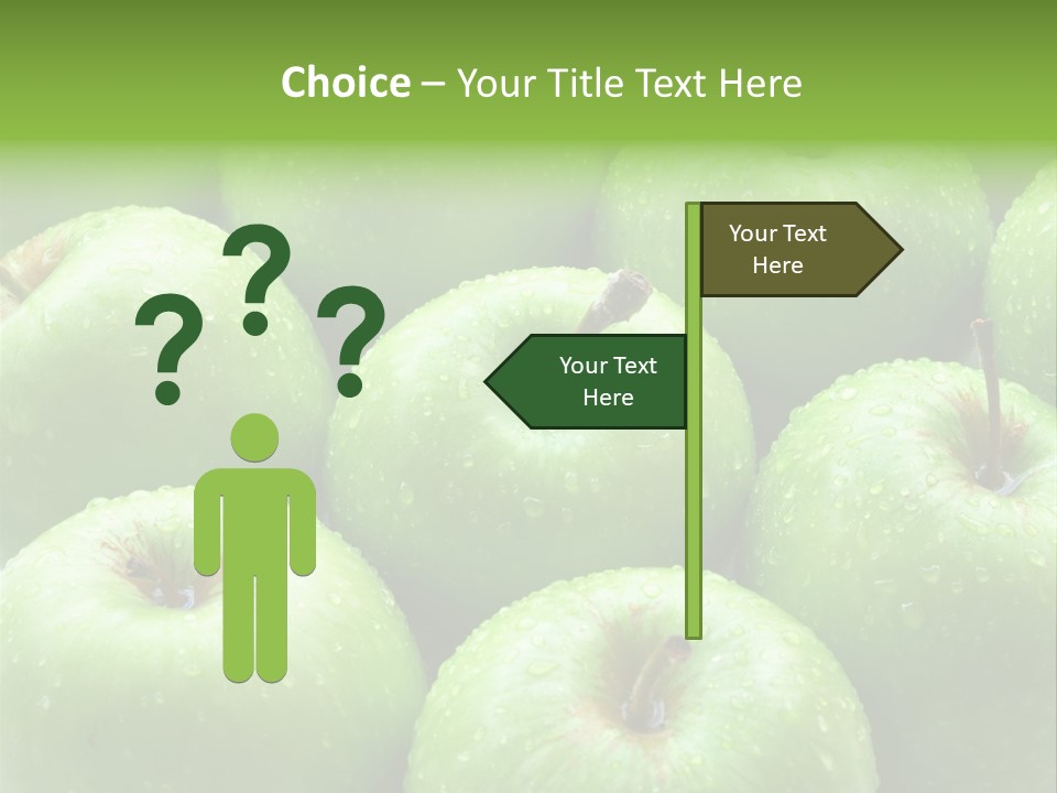 A Group Of Green Apples Sitting On Top Of Each Other PowerPoint Template
