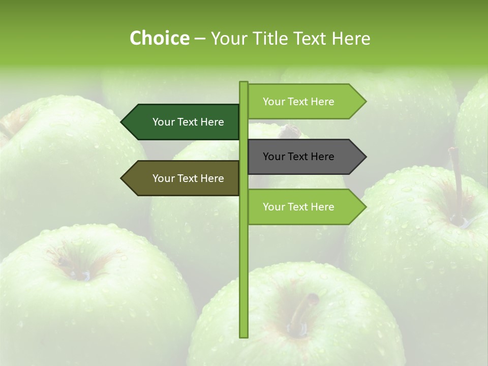 A Group Of Green Apples Sitting On Top Of Each Other PowerPoint Template