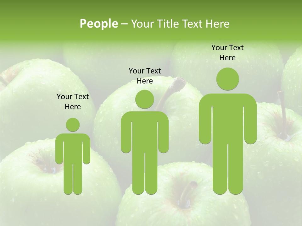 A Group Of Green Apples Sitting On Top Of Each Other PowerPoint Template