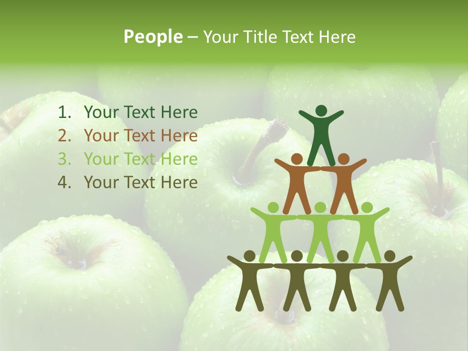 A Group Of Green Apples Sitting On Top Of Each Other PowerPoint Template