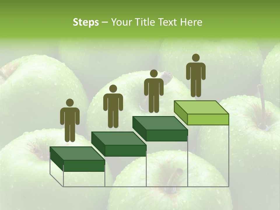 A Group Of Green Apples Sitting On Top Of Each Other PowerPoint Template