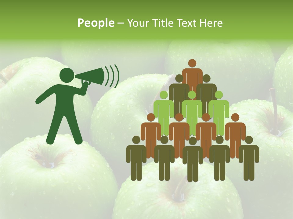 A Group Of Green Apples Sitting On Top Of Each Other PowerPoint Template
