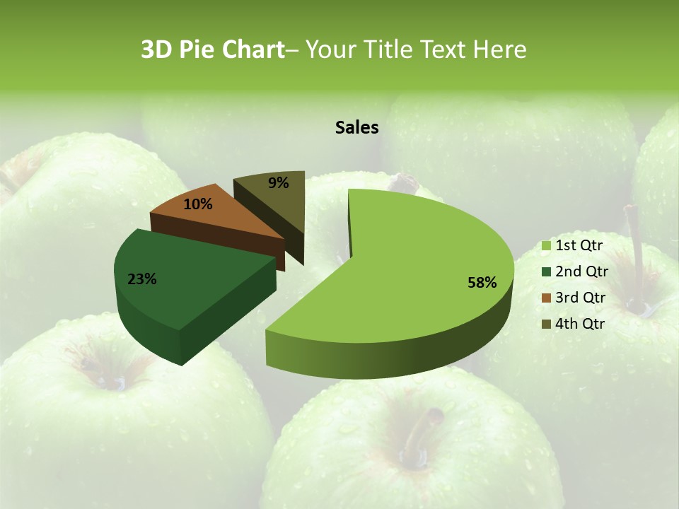 A Group Of Green Apples Sitting On Top Of Each Other PowerPoint Template
