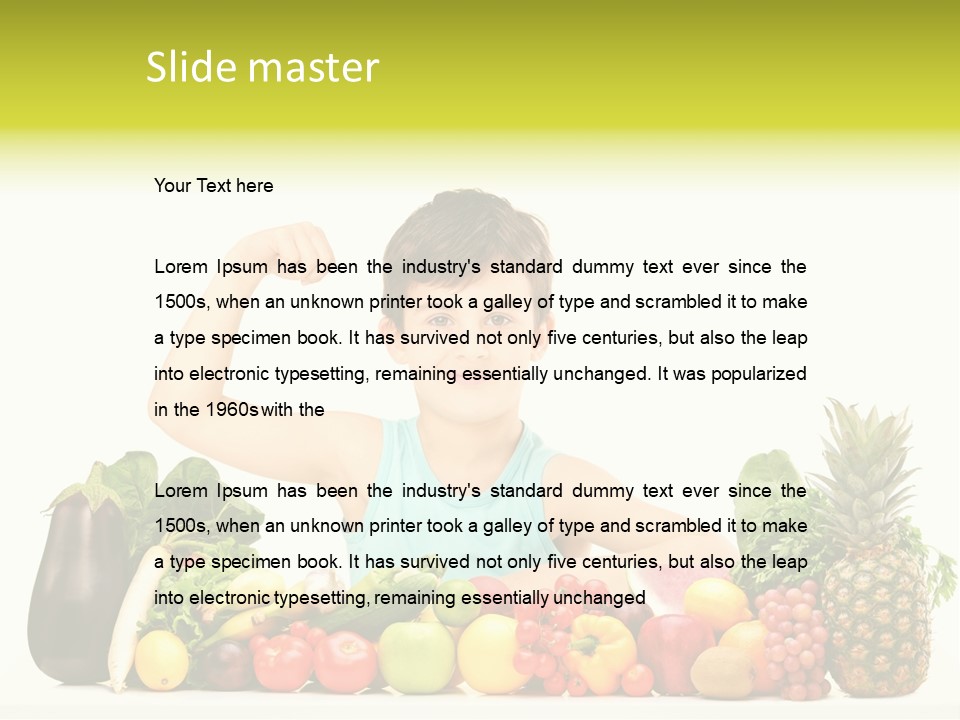 Breakfast Caucasian Smile PowerPoint Template