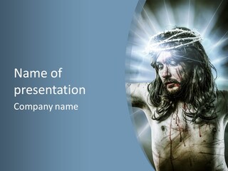 Jesus Powerpoint Presentation With A Blue Background PowerPoint Template