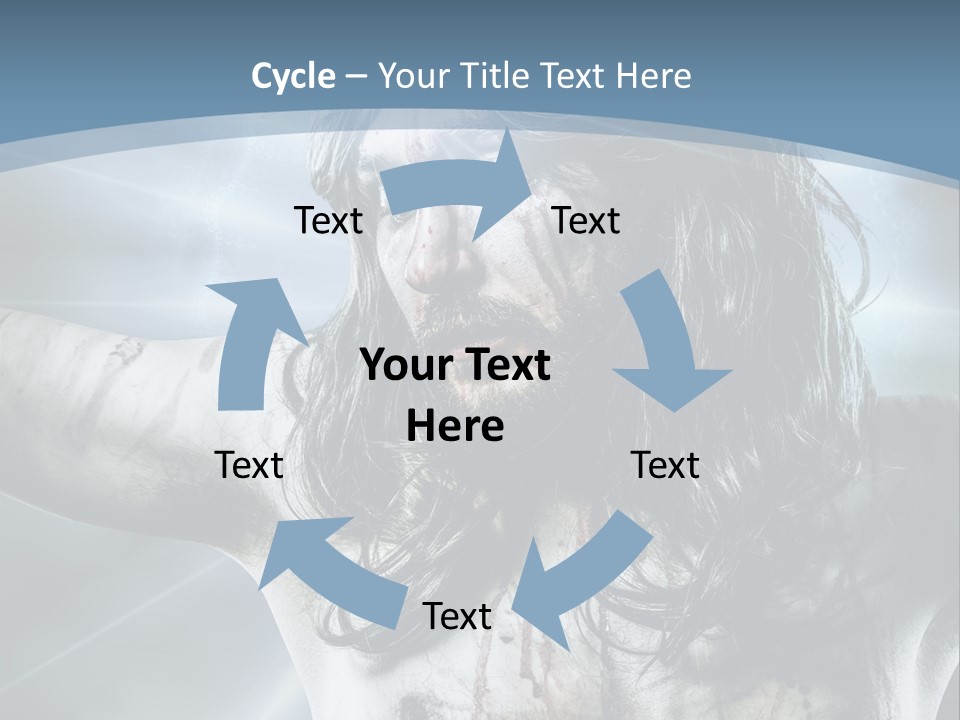 Jesus Powerpoint Presentation With A Blue Background PowerPoint Template