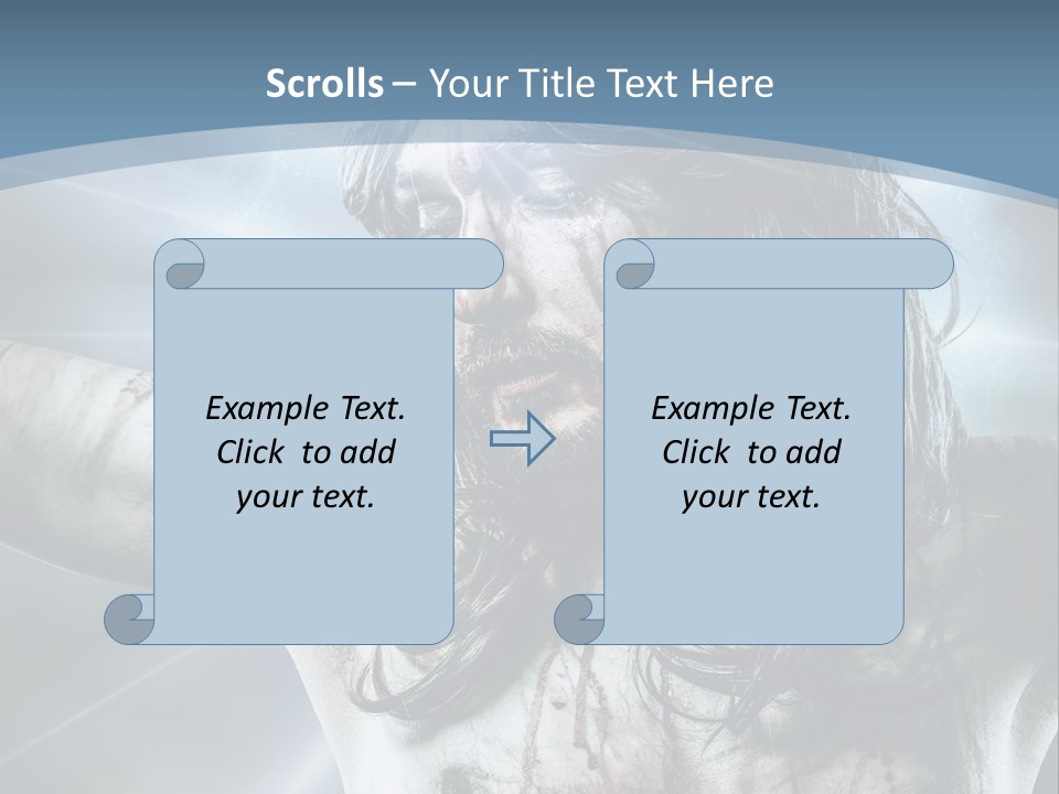 Jesus Powerpoint Presentation With A Blue Background PowerPoint Template