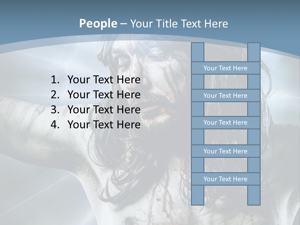 Jesus Powerpoint Presentation With A Blue Background PowerPoint Template