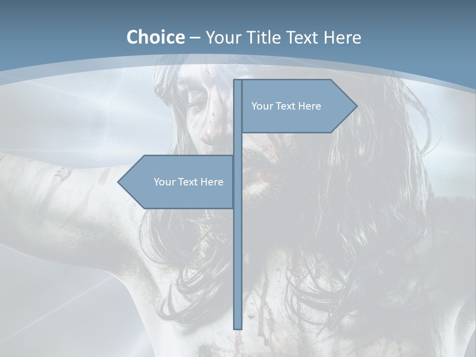 Jesus Powerpoint Presentation With A Blue Background PowerPoint Template