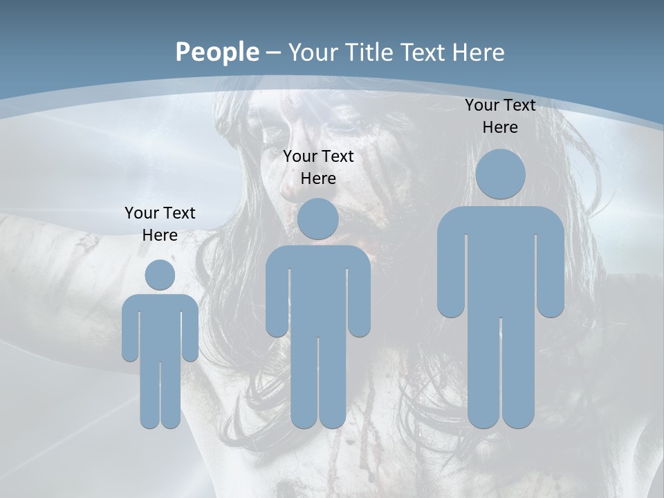 Jesus Powerpoint Presentation With A Blue Background PowerPoint Template