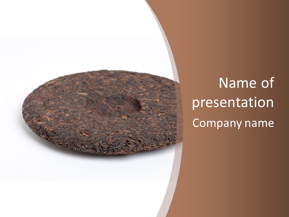 A Piece Of Chocolate Cake On A White Background PowerPoint Template