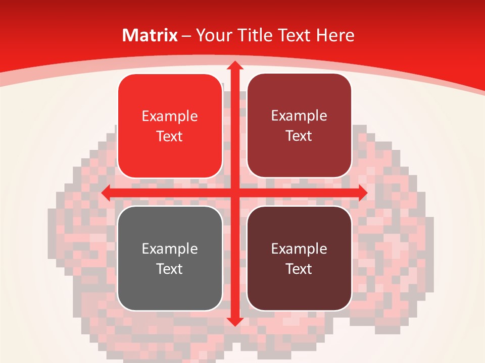 A Computer Generated Brain On A Red Background PowerPoint Template