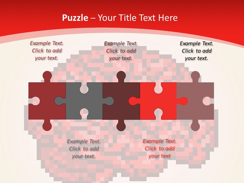 A Computer Generated Brain On A Red Background PowerPoint Template