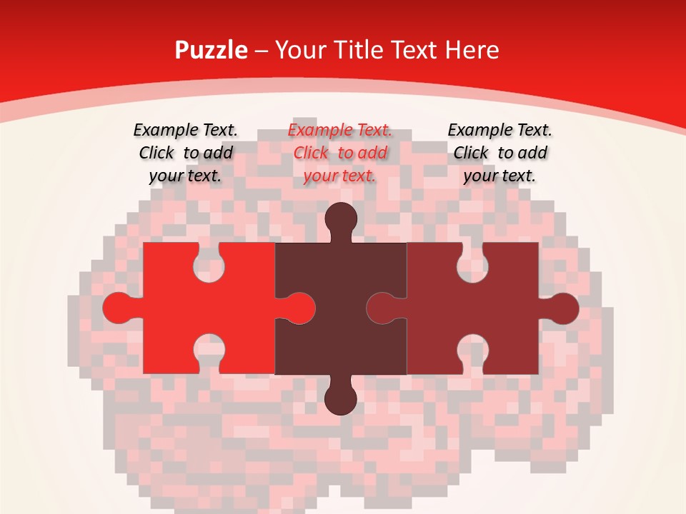 A Computer Generated Brain On A Red Background PowerPoint Template