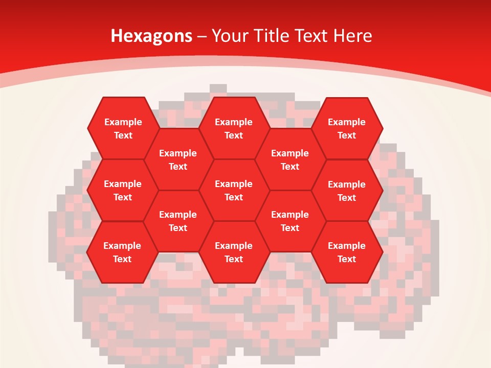 A Computer Generated Brain On A Red Background PowerPoint Template